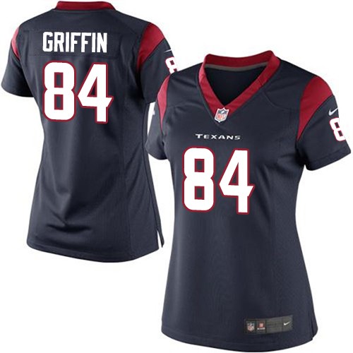 Women's Elite Ryan Griffin Nike Jersey Navy Blue Home - #84 NFL Houston Texans